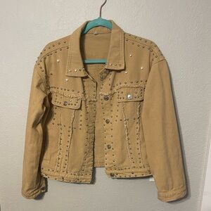 Studded Tan Jean Jacket